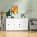 CARPETNAL White Dresser for Bedroom, 7 Drawer Dresser with Wide Drawer and Metal Handles, Woode Dressers & Chests of Drawers for Hallway, Entryway.. 