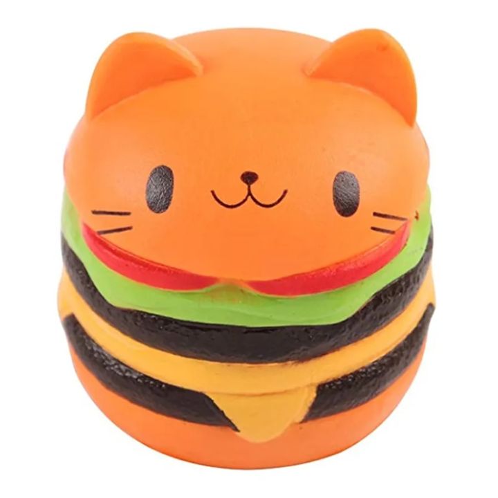 Jumbo Cat Burger Squishy Simulated Bread PU Scented Soft Slow Rising Squeeze Toys Stress Relief Baby Kid Toy Xmas Gift