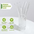 5 Pieces  Reusable Glass Straws, Clear Glass Drinking Straw. 