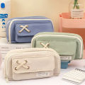 3 Layers Pencil Case Large Capacity Pen Bag Kawai Simple Style Pencil Pouch School Office Stationery Organizer Supplies. 