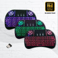 RGB Mini Wireless Keyboard  2.4GHz Air Touchpad Mouse, Compatible With Android TV Box, Smart TV, PC Black. 