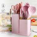 19PCS Silicone Kitchenware Cooking Utensils Set Random Colours Non-stick Cookware Spatula Kit Heat Resistant Wooden Handle Kitchen Cooking Tool. 