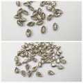 12 Pcs , Silver Crystal Faceted  Eye/Drop  Beads, Crafts DIY in Various Colors in SIlver. 