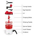 10 in 1 Hand Chopper Food Processor | Manual Vegetables Chopper Rotary Dicer & Meat Mincer | Mixer / Blender. 