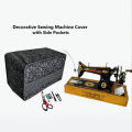 Sewing Machine Cover Made By Dual Layer Cotton Polyster Filling Quilted Fabric Washable Stuff. 