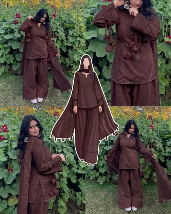 Sleeves%20Work%20Short%20Kurti%20Farshi%20Shalwar%20with%20Dupatta%203-Piece%20Casual%20Dresses%20for%20Women%20-%20Image%206