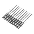 10pcs 1/4" Torx Screwdriver Bit Set Hex Security Magnetic Head Extra Long 75MM-TT6. 