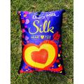 Cadbury Silk Stylish Snacks Shaped Printed Filled Cushion (12x17 Inches). 