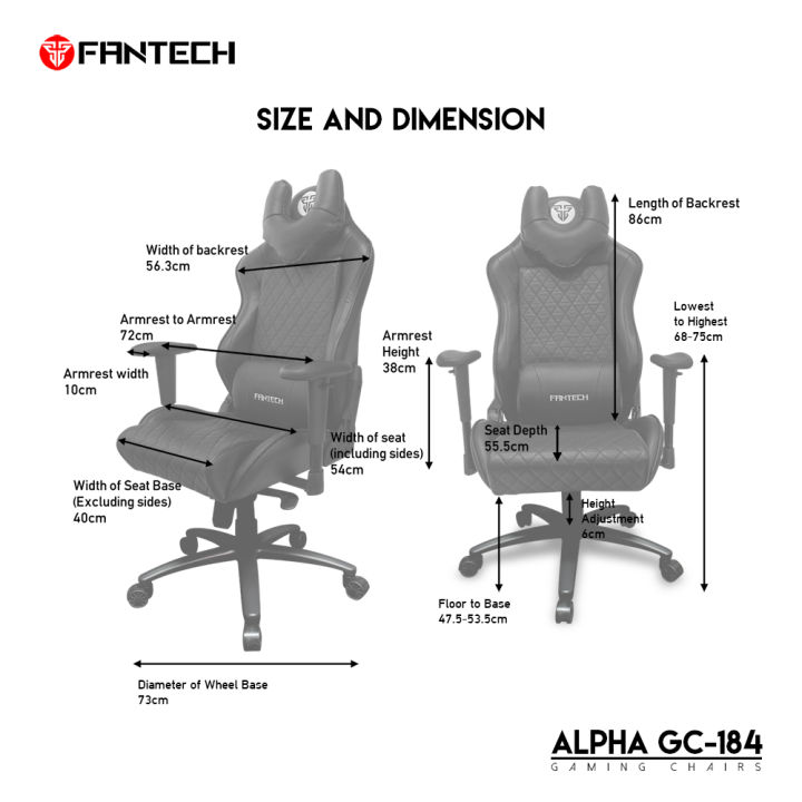FANTECH%20ALPHA%20GC-181%20/%20GC-%20184%20Gaming%20Chair%20With%20Lumbar%20Support%20Class%204%20Hydraulic%20Piston%20-%20Image%2010