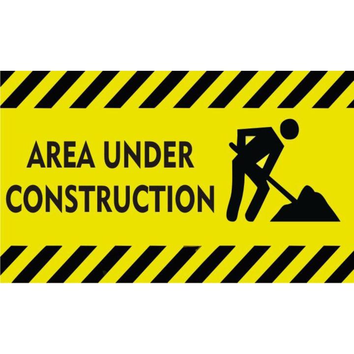 Large Under Construction Caution Safety Chart Poster Banner Civil Work
