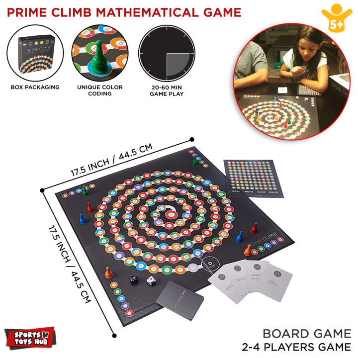 Colorful Prime Climb Mathematical Game Educational Toy For Kids Where Mathematics Meets Play Improve Mental Mathematic Skills Multiple Player Dice Games Think Fun Home Schooling Gaming Board Early Childhood Education Children Enjoy Learning Best Gift Toys