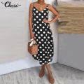 Pick for you Celmia Womens Ladies Summer Beach Polka Dot Sundress Evening Party Cocktail Midi Dress. 