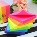 Sticky Notes - Multi Color Custom Size, Fluorescence Paper Sticky Notes (reusable), 100 sheets (size 3in x 3in) , Book-Mark, Memo pad (Green, Orange, Light Pink, Yellow, shocking Pick) , 5 in 1 Colors. 