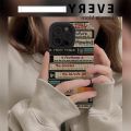 【kunmingxiashupu】Japan Graffiti Art Letter Label Silicone Soft Case For iPhone 15 14 13 12 11 Pro Max XS X XR 7 8 Plus SE Camera Lens Protective. 