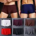 3D Spandex Luxury Men Boxers L-XXXL Underwear Shorts Seamless Antibacterial High Quality Popular 1PC Ice Silk Panties. 