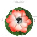 Solar Powered LED Flower Light Lotus Shape Floating Pond Garden Pool Lamp-bright red. 
