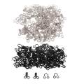 5x50 Set Sewing Hooks and Eyes Closure for Bra Clothing Dress Fasteners Black. 