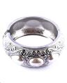 Silver Alloy Bangle With White Stones. 