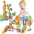 Building Block Set for Boys Girls, 125Pcs DIY Creative Pipeline Rolling Ball Building Blocks Marble Ball Run Drop Set Creative Puzzle Construction Set with balls Different Shape Game for Kids Boys and Girls. 