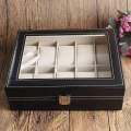 10 Grids Watch Box PU Leather Watch Display Storage Box for Smart Watches Quartz Watches Display Case. 