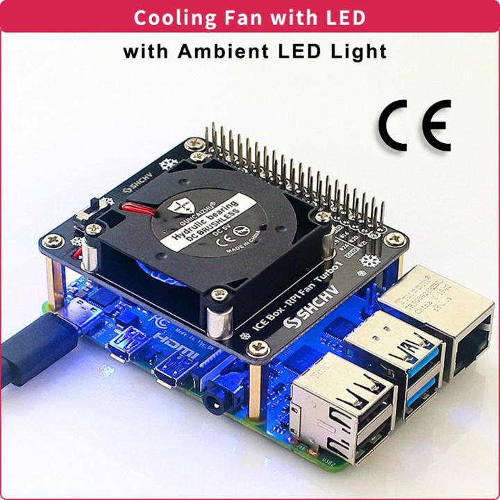 Raspberry Pi Turbo Fan GPIO Expansion Board ICE Cooling with Ambient ...