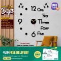 Gift City Presents Amazing 3d Letters DIY Wooden Wall Clock for Home and Offices Self Adhesive. 