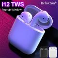 i12 Earbuds Headset Sport Stereo Built Mic and High Bass Level Supporting Earphone With Power bank Air buds. 