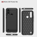 For Motorola Moto G8 Power Lite Case Carbon Fiber TPU Shockproof Soft Silicone Phone Cover. 