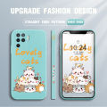 Jizetin for OPPO F19 Pro / A94 Case Side Design Phone Cover Lovely Cat Animals Print Edges Small Pattern Liquid Silicone INS Style Trend Case. 