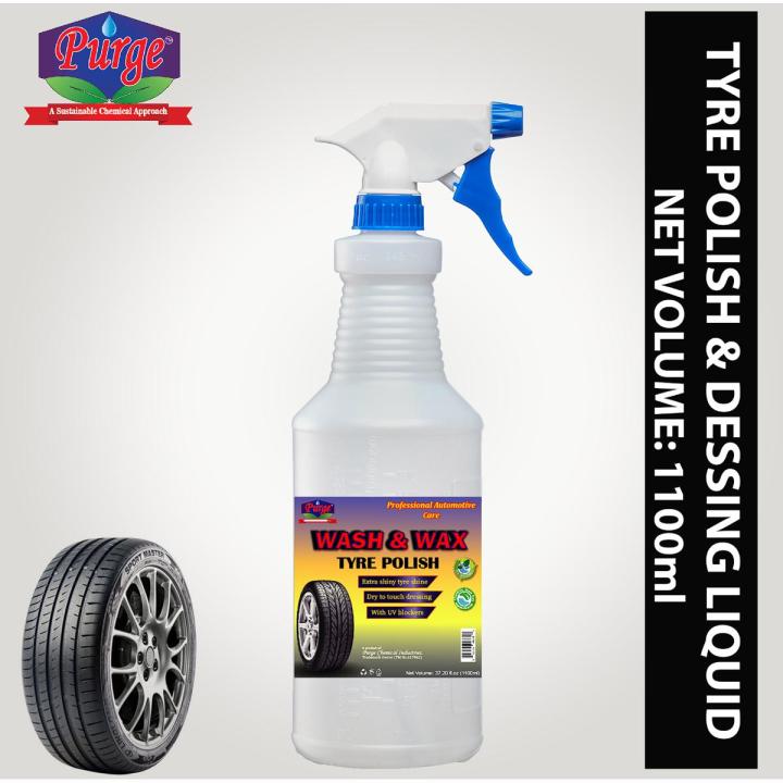 Purge Tyre Polish and dressing Liquid - Tyre Shiner Liquid - Multipurpose Automotive Shiner for Direct Use
