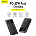 Baseus Bipow 30000mAh Power Bank 20W PD Fast Charging | Large Capacity Portable Battery Pack with Digital Display | USB-C Fast Charge. 