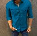 Men's Slim Fit Zinc Double Pocket Shirt - 1014. 