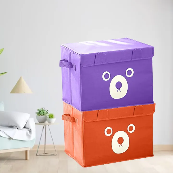 Pack%20of%202%20-%20Foldable%20Cute%20Bear%20Oxford%20Cloth%20Storage%20Box%20Square%20Storage%20Boxes%20For%20Home%20Bedroom%20Fabric%20Clothing%20Toys%20CD%20Organizer%20Case%20-%20Image%203