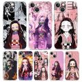 Nezuko Demon Slayer collage Anime Transparent Phone Case For iPhone 14 13 12 11 Pro Max XS X XR SE 7 8 Plus Lens Protect Cover. 