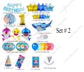 Baby Shark Theme Set for Birthday Decoration - BABYShark birthday theme happy birthday decoration happy birthday foil balloons happy birthday balloons happy birthday foil balloons theme set balloons for birthday balloons pack  accessories for Girls  Boys. 