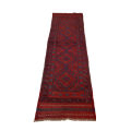 Red/Blue Tribal Narrow Mashwani Runner Rug 1'9x8'3 Handmade Entryway Rug -G26352. 