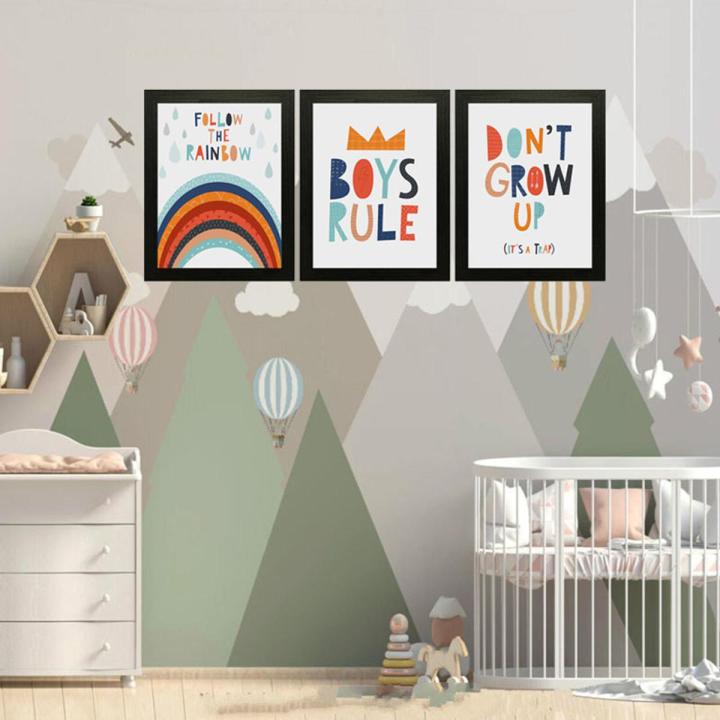 Set of 3, Children Room Minimalist Frames, Wall Hanging Frames for Children Room Decoration, Children Room Wall Decoration - Raqeeq KF12