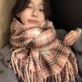 Classic Tassel Rainbow Bean Plaid Scarf Cashmere Shawl Plush Winter Cashmere Scarves Wool Scarves Scarves Cape Wraps Student. 