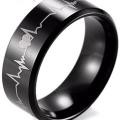 Heart Beat Rings For Men and Women Electrocardiogram Stainless Steel Ring ECG Fashion Unique Rings Lovers Ring Wholesale. 