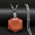 2022 Hexagram Blue Sandstone Stainless Steel Statement Necklace Women Silver Color Chain Necklace Jewelry collar mujer NG26S04. 