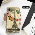 Huawei Y5 2019 Back Cover Case -  Eiffal Tower Soft Cover. 