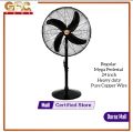 GFC Pedestal Fan Myga Black Color Pure Copper 24 Inch Energy efficient Electrical Steel Sheet and 99.9% Pure Copper Wire 3 speed options Brand Warranty. 