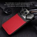 Aifon 14 ProMax Case Leather Texture Plexiglass Back Cover For Iphone14 Iphone 14 Pro Max Soft Silicone Bumper Shockproof Coque. 