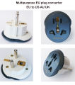EU Plug Universal Travel Adapter Converter US AU UK To European Europe AC Two pin Multiplug Adapter White/Grey with Safety Shutter. 