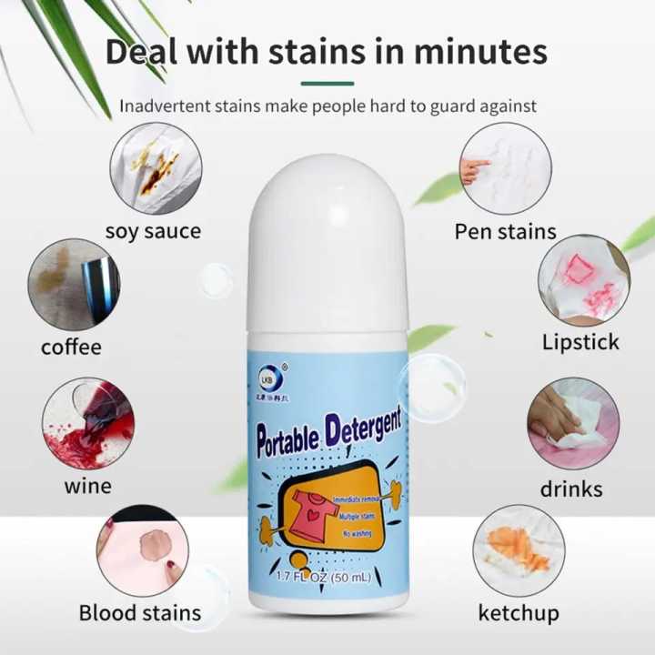 Magic Stain Remover Rolling Bead, Portable No-wash Instant Stain Remover Pen, Garment Stubborn Stain Cleaner Stain Remover Compact Design Oil Stain Remover Pen Roller Ball