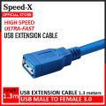 SpeedX Usb Extension Cable -1.3 meters - 3.0 High Speed - Male To Female USB Extension Cable. 