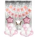 Pink and Silver Birthday Decoration Theme Set For Girl Birthday Decoration. 