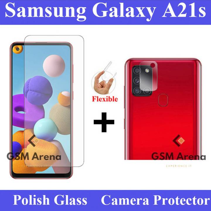 Samsung Galaxy A21s Tempered Glass Screen Protector Polish Glass + Back Camera 9H Gorilla Flexible Protector For Samsung Galaxy A21s
