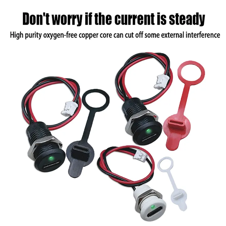 USB-C%202Pin%20High%20Current%20Charging%20Socket%20With%20PH2.0%20Nut%20Snap%20Lock%20Plate%20USB%20TYPE-C%20Female%20Waterproof%20Female%20Connector%20Jack%20-%20Image%204