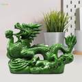 Wood Carved Chinese Dragon Statue Fengshui Ornament for Living Room Lifelike. 